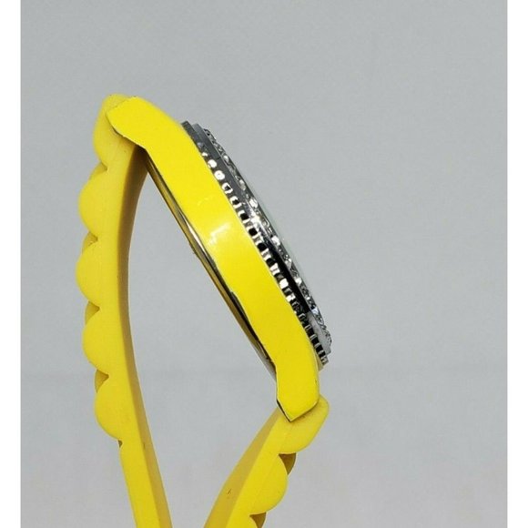 Geneva Faux Diamond Silicone Band Yellow Stainless Steel Back Rare Watch Geneva | Accessories | Geneva Faux Diamond Silicone Band  main image 4